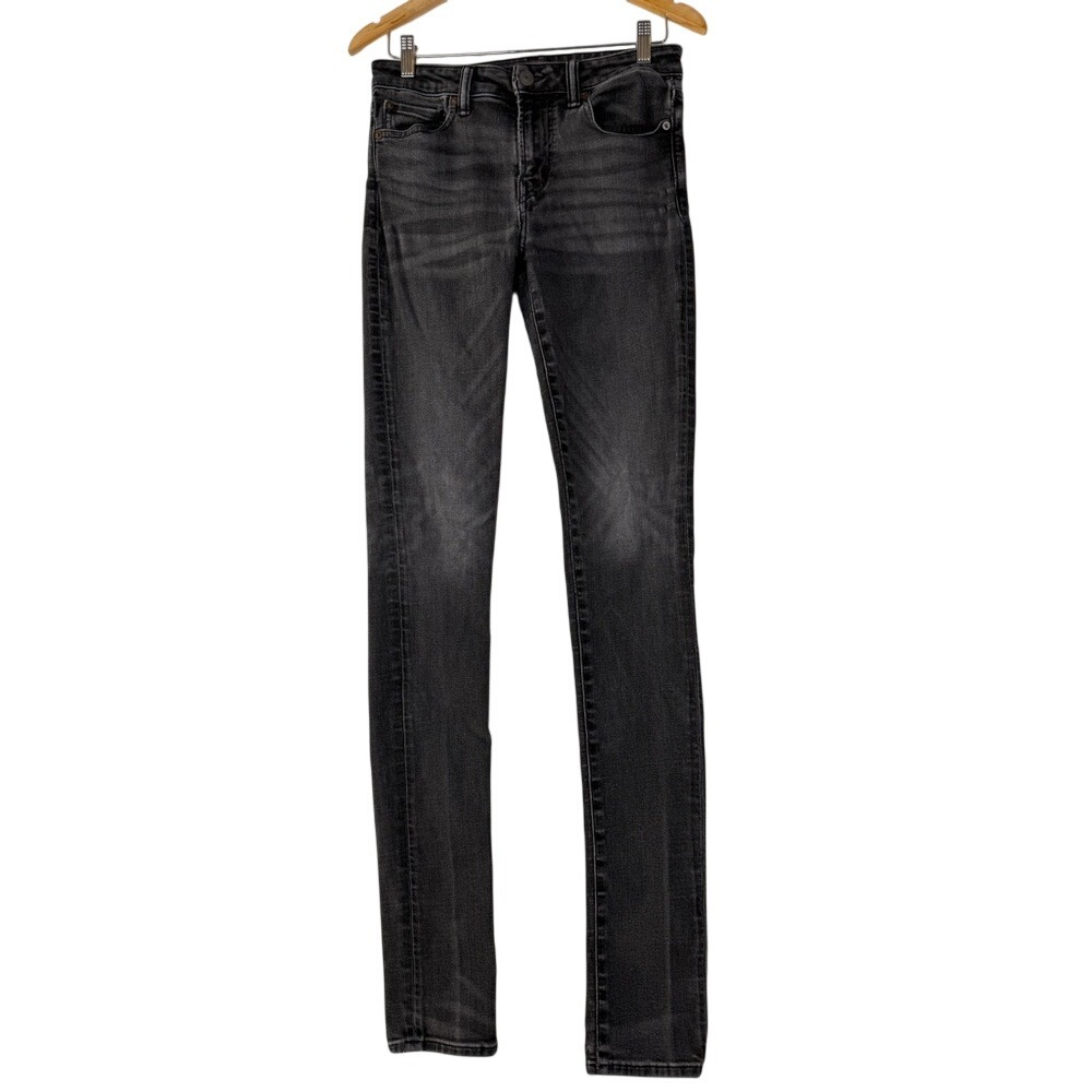 American Eagle Outfitters Dark Gray Black Next Level Flex Skinny Jeans 30x34